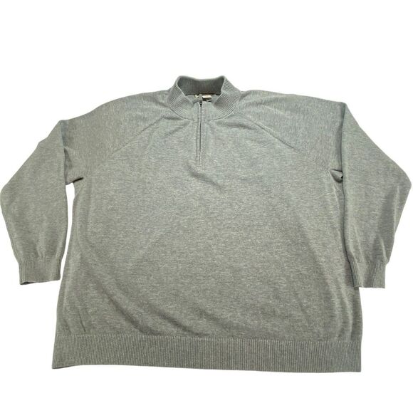 Duluth Trading Company Sweater Mens 3XL Gray Knit Cotton Long Sleeve Quarter Zip - Picture 7 of 11